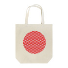 JapaneseRubberStampsの丸い青海波　赤 Tote Bag