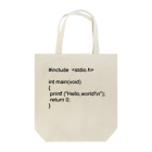 ぬのC言語 HelloWorld 黒一色 Tote Bag