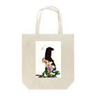 kukuri1957のお店の草子さん・黒地に鶴 Tote Bag