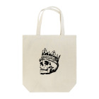 COOL&SIMPLEのBlack White Illustrated Skull King  トートバッグ