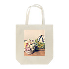 mikangumaのアレンジメントとミモザのリース Tote Bag