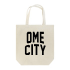 JIMOTOE Wear Local Japanの青梅市 OME CITY ロゴブラック トートバッグ