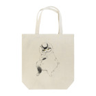 竜胆のおいら去勢中猫 線画 Tote Bag