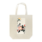 MUGEN ARTの小原古邨　椿に四十雀  Ohara Koson / Great tit on branch with pink flowers  Tote Bag