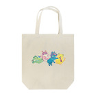 char pottery のカラフルねこと空インコ  Tote Bag