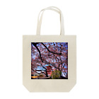日本風景と自然風景の浅草と桜 トートバッグ