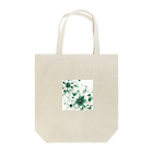 アミュペンの数学的なデザインを持つ緑と白の花 Tote Bag