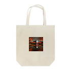 yohiti193の池に映る日本の歴史的建造物と紅葉 Tote Bag