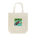 rearemonの流れの中でバタフライスタイルで泳ぐコツメカワウソ Tote Bag