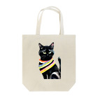 幸運のしっぽの黒猫と虹の首輪 Tote Bag