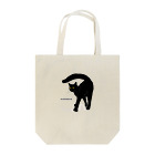 小鳥と映画館の黒猫たんのおちりが堪能出来る権利の付与 黒ロゴ トートバッグ