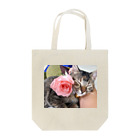 PhotoCollé フォトコラージュのRose cat  Tote Bag