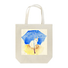 Yumi Kudo ARTの白猫と青い傘 에코백