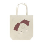 ゆるかわいいデザインのおっきい赤色リボンの女の子。 Tote Bag