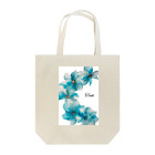 Tink_handmadeのTink ターコイズブルーflowerロゴ入り Tote Bag