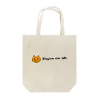 茶トラネコの茶トラ猫happines with cats Tote Bag