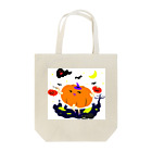 猫舌と肉球のかぼちゃの提灯をもつかぼちゃ Tote Bag