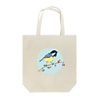 Nellyhime のアートのベリーと鳥 (Great Tit) Tote Bag