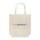 はまち乃藍のおみせの【ピンク×水色】「個人的なことは政治的なこと」グッズ トートバッグ