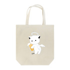 MochiMochi SHOPの白猫天使こむぎちゃん🍺 トートバッグ