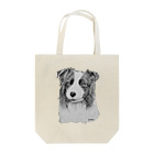 greetenのボーダーコリー　アート犬モノクロ Tote Bag