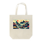 テクノ浮世絵の光彩を放つ自然 - 日本の山々 Tote Bag