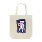 ドーナツ大好きにゃんこの宇宙でドーナツを食べる猫 Tote Bag