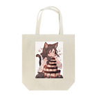 シロクマペンギンのネコちゃんとチョコレートケーキ Tote Bag