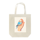 AQUAMETAVERSEの手のひらでおしゃべりセキセイインコの　BLUE PLUM  691 Tote Bag