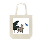  藤ねこりえ/ 𝙁𝙐𝙅𝙄𝙣𝙚𝙘𝙤𝙧𝙞𝙚のピアノ奏者ねこ Tote Bag