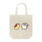 ハグする恐竜の必勝祈願をする食パンとオムライス Tote Bag