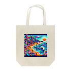 Ouga_の海岸が可愛く描かれた Tote Bag