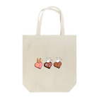 もふりんごのうさぎと桃・ラズベリークランチ・チェックのチョコレート Tote Bag