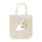 青い積み木 と 指の先の兎を挟む手 Tote Bag