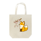 フォックスのきつねショップのお花見をするきつねさん Tote Bag