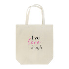 cocono shopの生きよう、愛そう、笑おう-live love laugh- トートバッグ