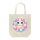 Snow-peaceのふわふわ花飾りの子猫 Tote Bag