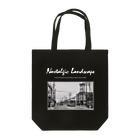 ヴィンテージ鉄道写真グッズの店の東京 銀座を路面電車が走る風景 （モノクロフォト） Tote Bag