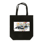 Sonna Kanjiのグッズのペンギン達と花 Tote Bag