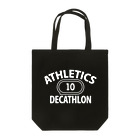 sports_tower スポーツタワーの十種競技・白・デカスロン・DECATHLON・陸上競技・じっしゅきょうぎ・2日間・10種・陸上男子・アスリート・選手・陸上部員・有力・確実・候補・有望・応援・日本・実力・メダル・タイム トートバッグ