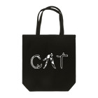 E_wo_nageru_hitoの猫文字 英語・白ver Tote Bag