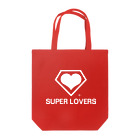 SUPER LOVERS co,ltdのSUPER LOVERS 90sスクールロゴ　白pt トートバッグ
