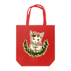 もけけ工房 SUZURI店のクリスマスびわちゃん Tote Bag