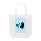 WAMI ARTの青いハートと黒猫2 Tote Bag