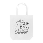 neko*neko*の猫と女の子 1 黒 Tote Bag