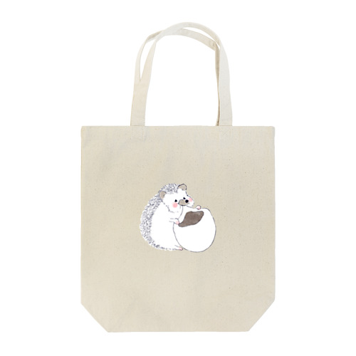 オリジナルイラスト　ハリネズミのソフィー。あんこ餅を食べる。 Tote Bag