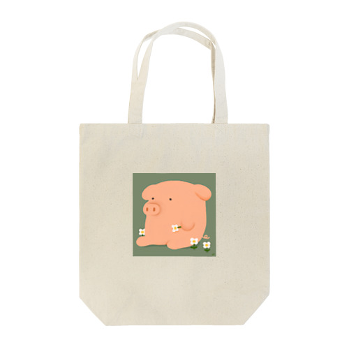 ぶたと花 Tote Bag