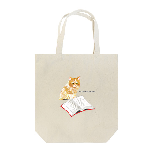 ネコの読書 Tote Bag