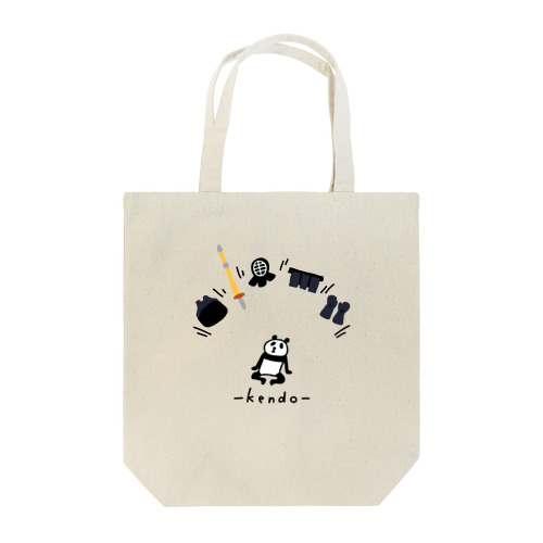 剣道　パンダと防具 Tote Bag