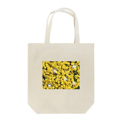 黄色いお花といたずら書き トートバッグ